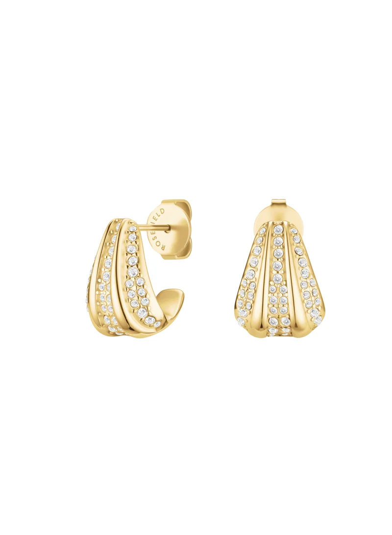 RoseField Rosefield Pave Striped Studs Gold - JEPSG-J1228